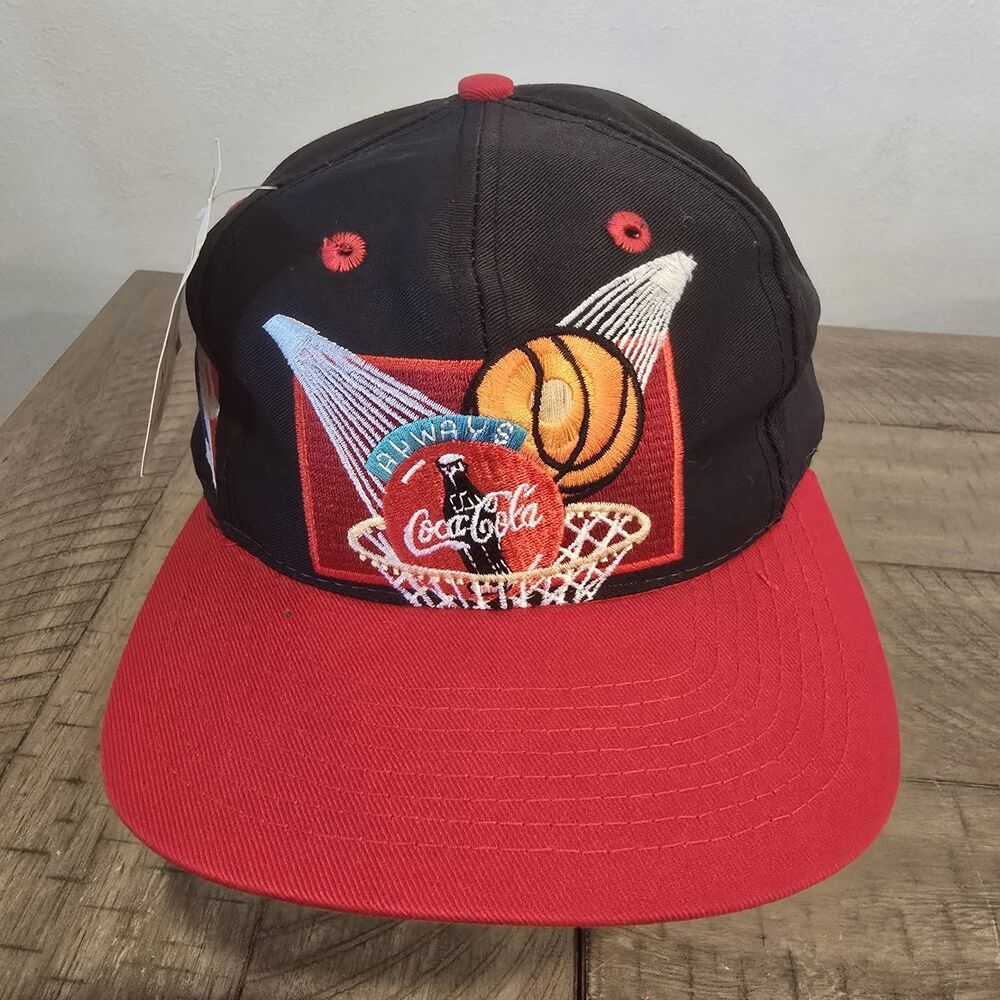 Vintage 90s Logo 7 NBA Coca-Cola Basketball Snapback Hat Cap NWT Embroidered